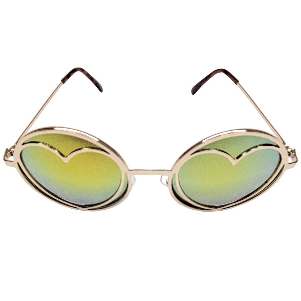 Heart Shaped Retro Hippie Glasses with Round Frame